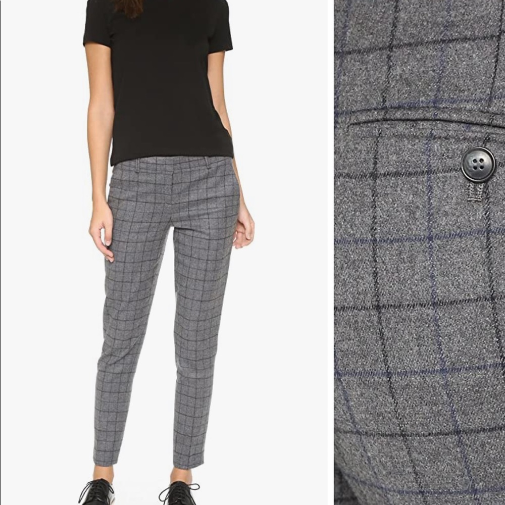 Theory Women's Adroit Treeca Check Pant sz 0 NWT